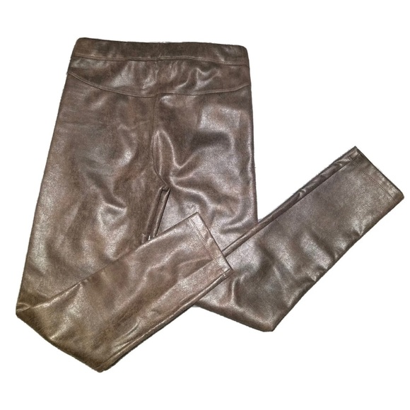 NWT Max Studio Faux Brown Leather Leggings, Size Medium - Picture 4 of 9